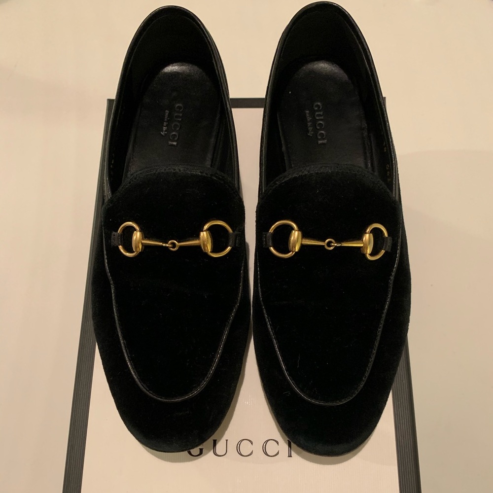 Gucci Jordaan Velvet Black Loafer